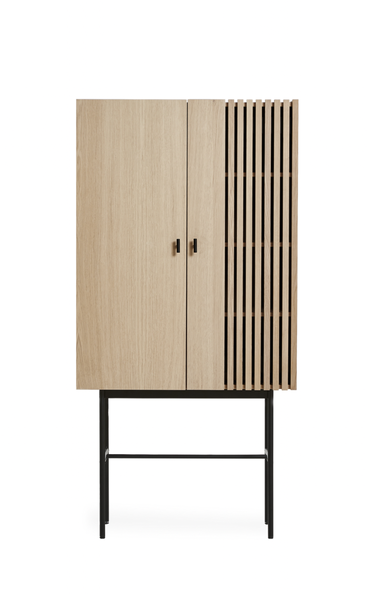 White Pigmented Oak Highboard – 80 cm