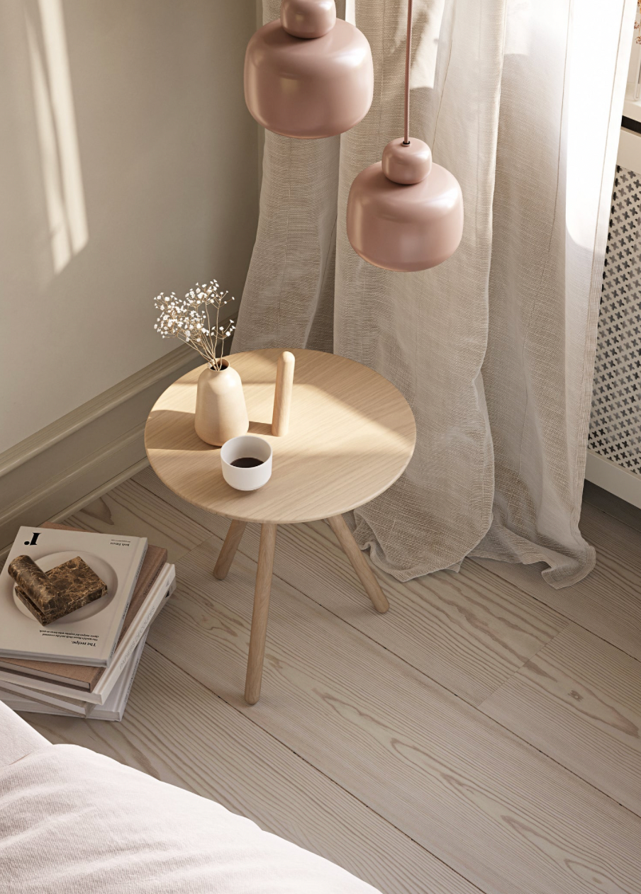 White Pigmented Oak Side Table